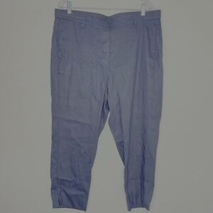 JJill Linen‎ Stretch Cropped Pants Navy Blue XL